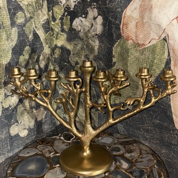 Anthropologie Gilded Branch Menorah - Picture 2 of 2